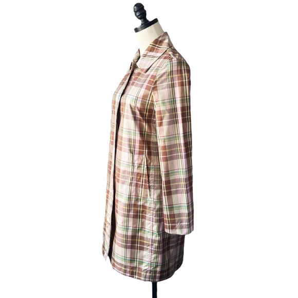 Gap Pastel Plaid Lightweight Trench Coat Jacket | XS - Picture 3 of 10